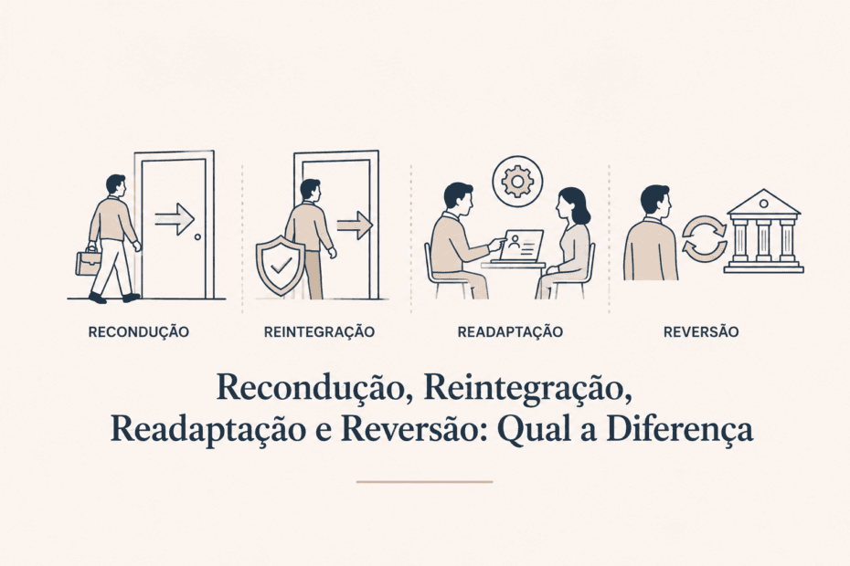 Recondução, Reintegração, Readaptação e Reversão: Diferenças